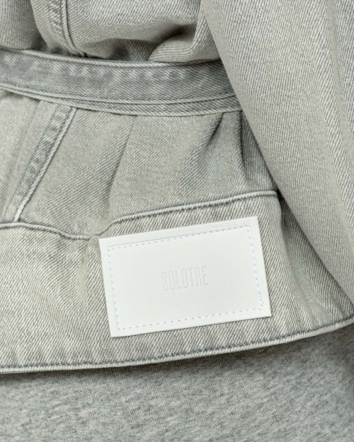 SOLO TRE GIACCA DENIM GRIGIO  M1D0185 A DENIM GRIGIO