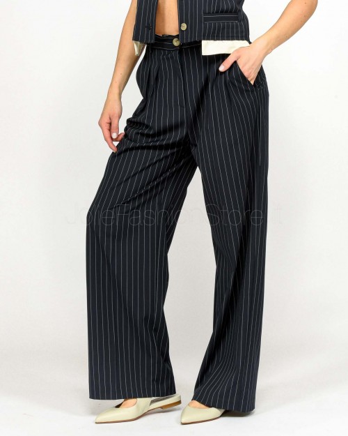 Solo Tre Pants at Palazzo Pinstripe Blue