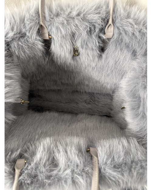 My Best Bag Borsa a Mano Atena Fur Reversibile Grigio  8109 STONE