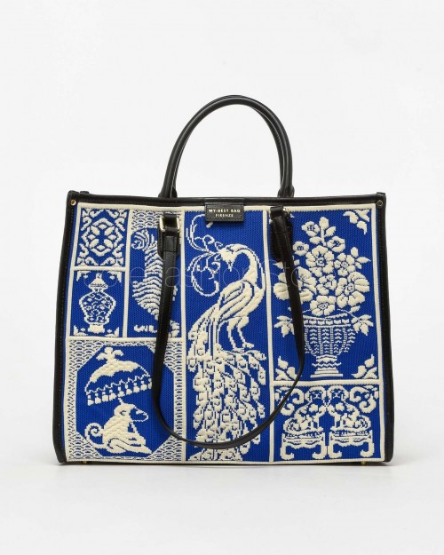 My Best Bag Borsa a Mano Atena Willow Blu 30x37x13 cm