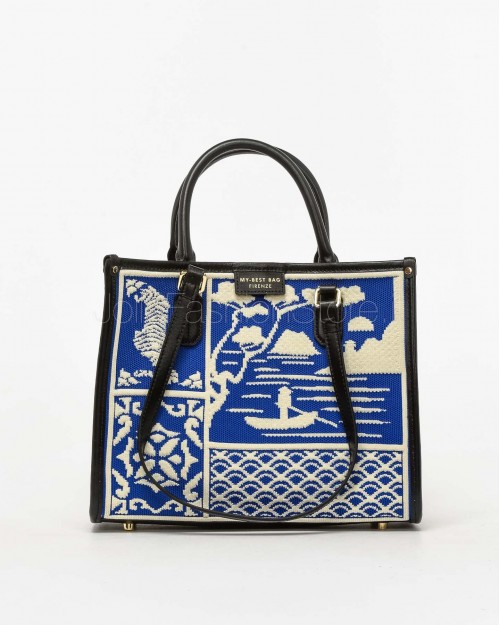 My Best Bag Borsa a Mano Atena Willow Blu 23x28x10 cm