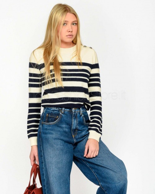 Patrizia Pepe SWEATER/KNIT Vanilla/Navy