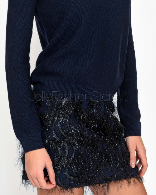 Patrizia Pepe Maglia con Dettaglio Bottoni Navy  8K0276 K249 C789