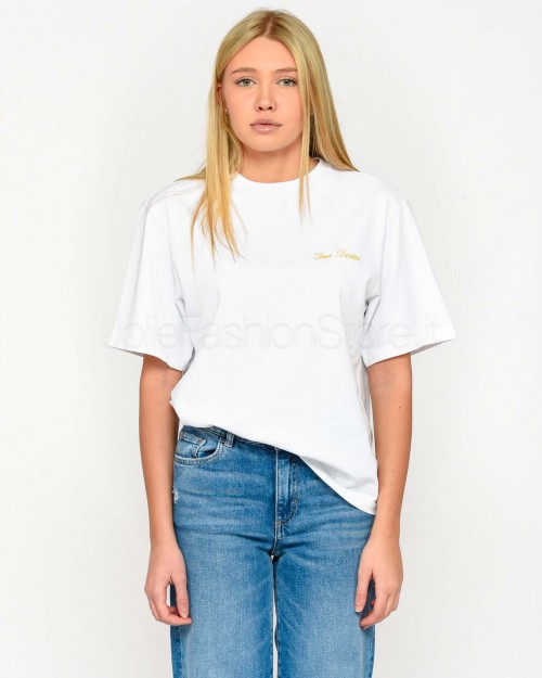 Icon Denim T-shirt Bianco Logo Giallo  SAMMY J805 WHITE