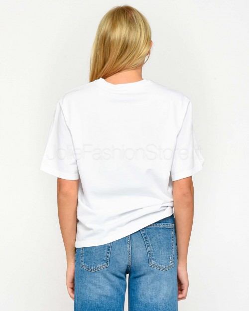 Icon Denim T-shirt Bianco Logo Giallo  SAMMY J805 WHITE