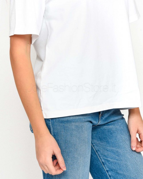 Icon Denim T-shirt Bianco Logo Giallo  SAMMY J805 WHITE