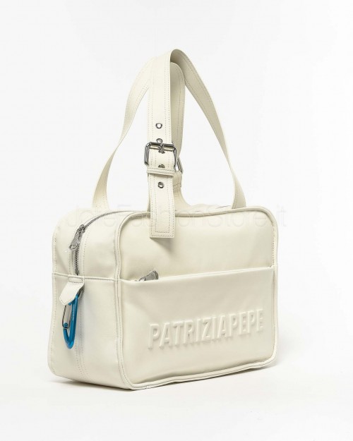 Patrizia Pepe Shopping Bag in Pelle Morbida Bianco  2B0125 L113P W146