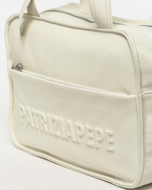 Patrizia Pepe Shopping Bag in Pelle Morbida Bianco  2B0125 L113P W146