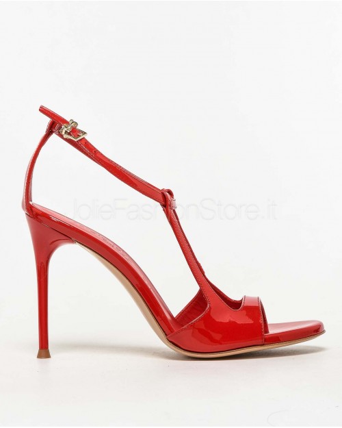 Sergio Levantesi Red Patent Heel Sandal  RYANA PAINT ROSSO