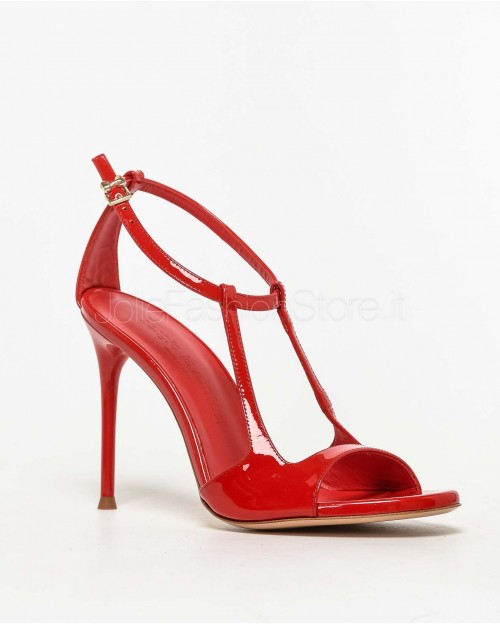 Sergio Levantesi Red Patent Heel Sandal  RYANA PAINT ROSSO