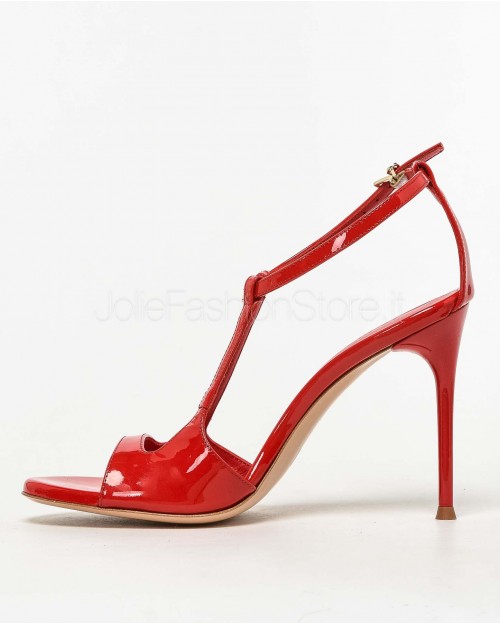 Sergio Levantesi Red Patent Heel Sandal  RYANA PAINT ROSSO