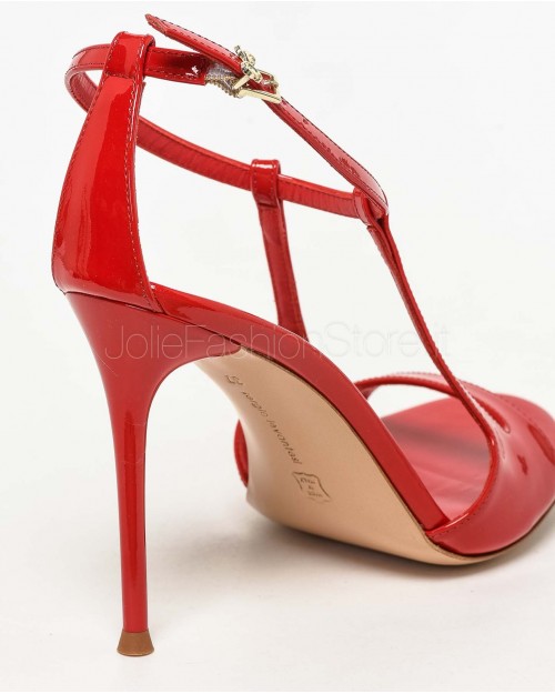 Sergio Levantesi Red Patent Heel Sandal  RYANA PAINT ROSSO