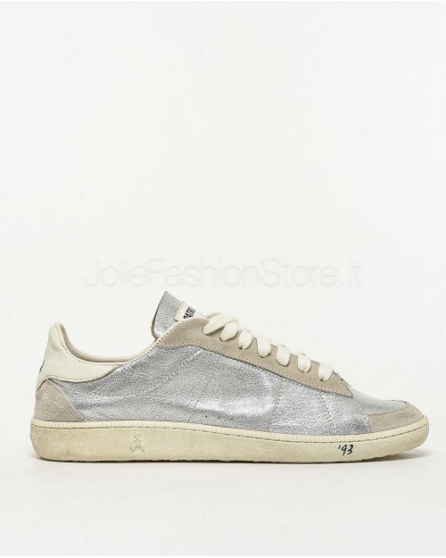 Patrizia Pepe SKIN Sneakers '93 in Nappa Laminata Shiny Silver  2Z0065 L154 S125