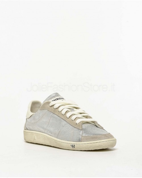 Patrizia Pepe SKIN Sneakers '93 in Nappa Laminata Shiny Silver  2Z0065 L154 S125