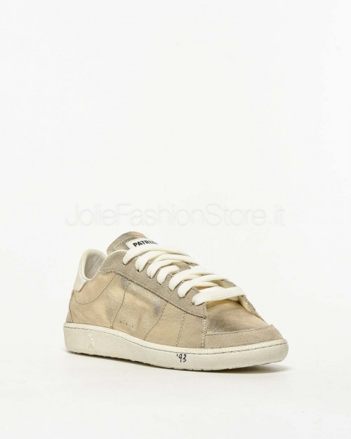 Patrizia Pepe SKIN Sneakers '93 in Nappa Laminata Shiny Gold  2Z0065 L154 Y291