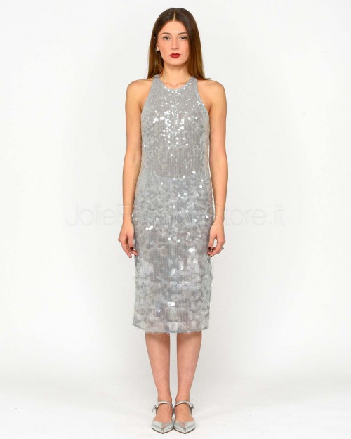 Patrizia Pepe Abito in Paillettes Glass Grey Sequins  8A1444 J251 S708