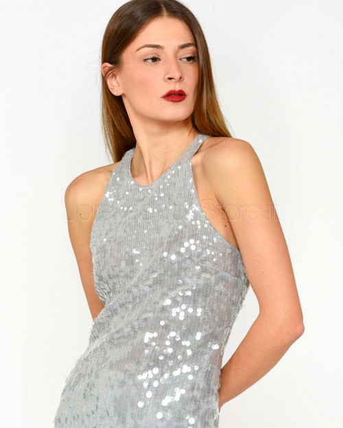 Patrizia Pepe Abito in Paillettes Glass Grey Sequins  8A1444 J251 S708