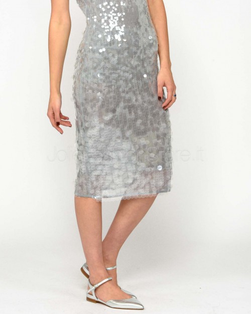 Patrizia Pepe Abito in Paillettes Glass Grey Sequins  8A1444 J251 S708