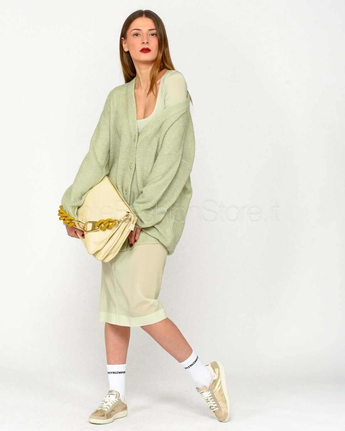 Patrizia Pepe Cardigan Over Soft Green Melange  8K0284 K248 G603