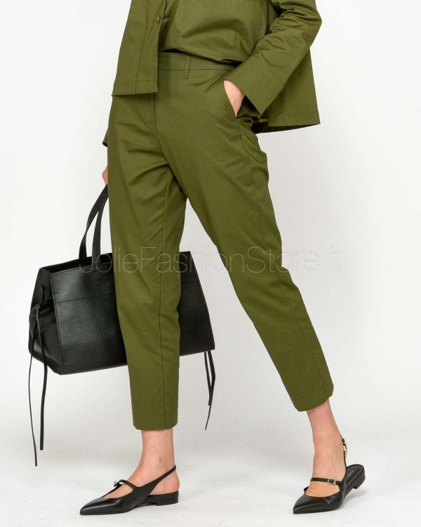 Squad Pantalone Tasche a Filo Verde Militare  IRIS225115 MLT