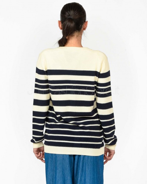 Patrizia Pepe Cardigan a Righe Vanilla/Navy  8K0290 K249 J4E8