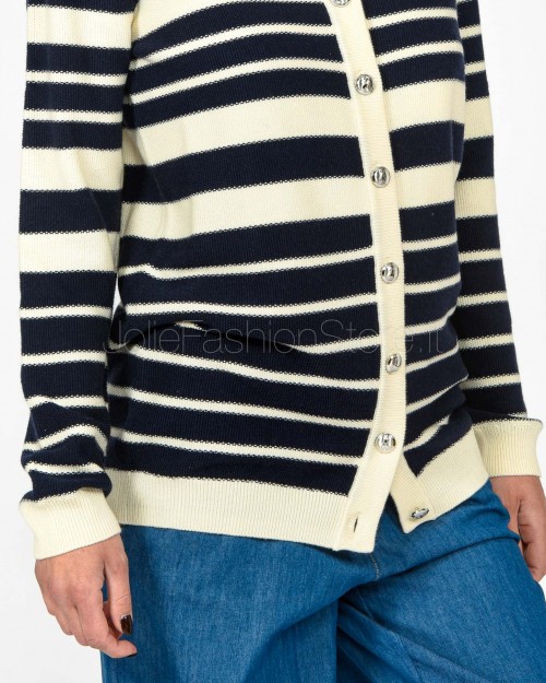 Patrizia Pepe Cardigan a Righe Vanilla/Navy  8K0290 K249 J4E8