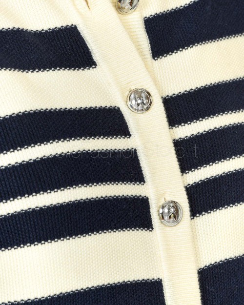 Patrizia Pepe Cardigan a Righe Vanilla/Navy  8K0290 K249 J4E8