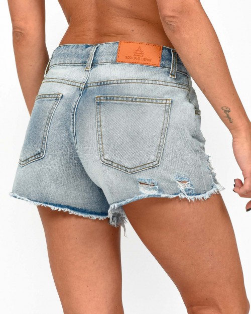 God Save Denim Short Sfrangiato Modello Ares-2  4225 B773 G321 PS