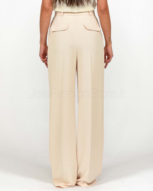 Elisabetta Franchi Pantalone In Crêpe leggero Con Cintura Burro  PA09552E2 193