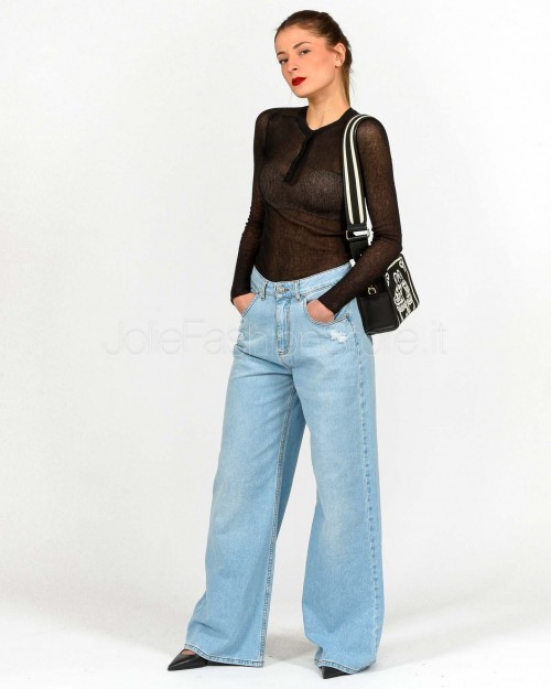 God Save Denim Zefiro-3 Slouchy Trousers with Tears  3813 B773 G318