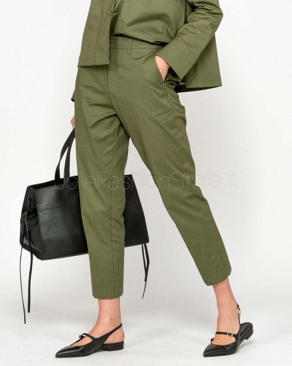 Squad Pantalone Tasche a Filo Verde Militare  IRIS225115 MLT