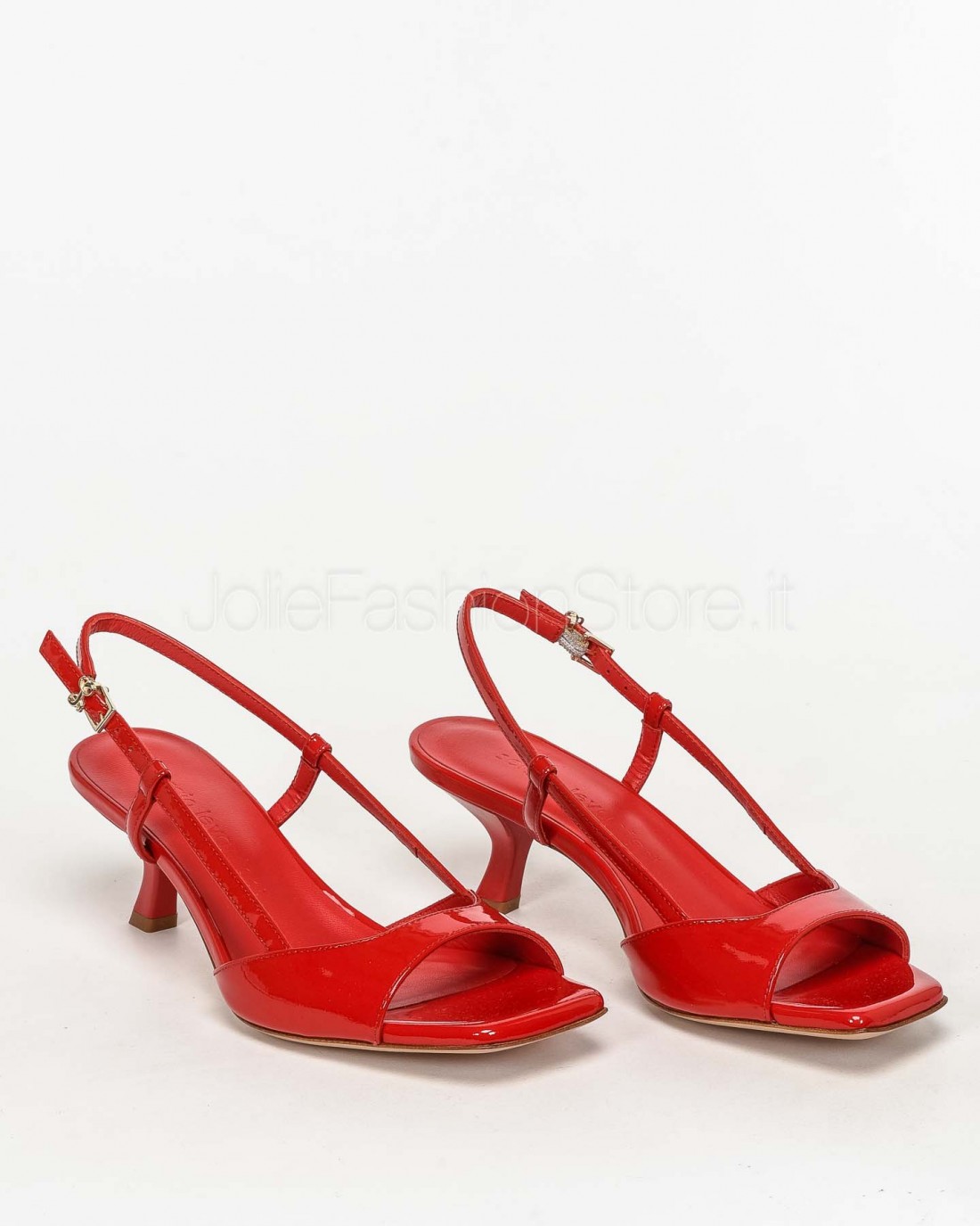 Sergio Levantesi Low Heel Sandal Patent Red  CATIA PAINT ROSSO