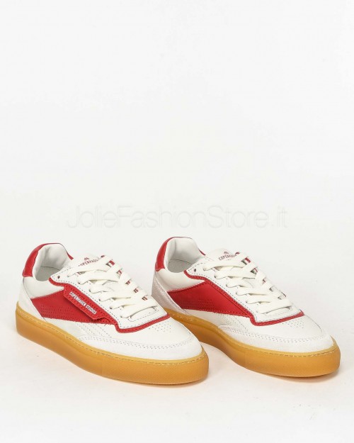 Copenhagen Sneakers in Pelle White/Red