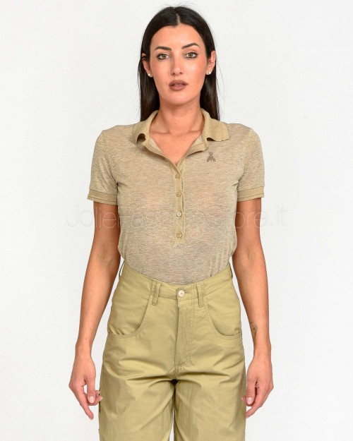 Patrizia Pepe Maglia Polo Modern Beige Lurex  8K0279 K128 B816