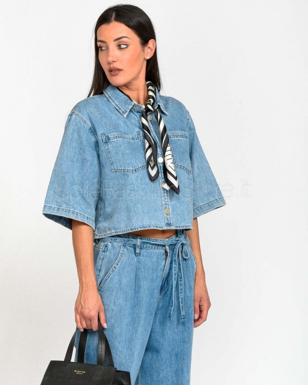 Grace & Mila Camicia Over Denim  POMONA_12986 SKY BLUE