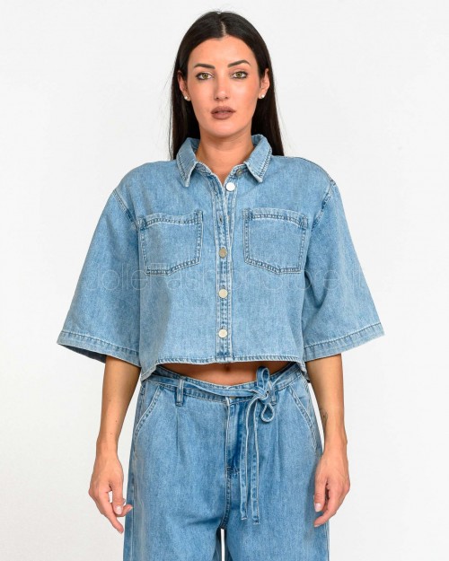 Grace & Mila Camicia Over Denim  POMONA_12986 SKY BLUE