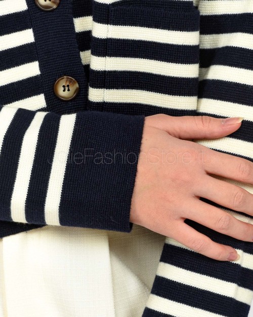 Grace & Mila Cardigan a Righe Blu Notte  PAM_12898 RAYURES MARINE