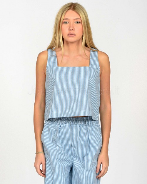 Grace & Mila Top Crop Azzurro/Bianco  PEANUT_12934 BLEU