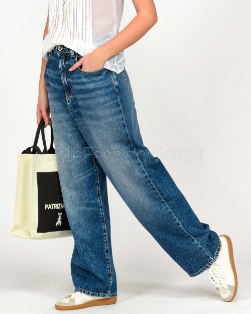 Icon Denim Jeans Modello Gamba Larga