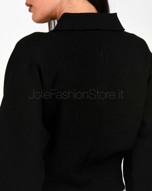 Solo Tre Maglia Con Zip Nero  M3D0032 A 99