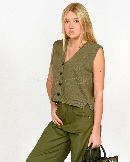 Grace & Mila Gilet Verde Militare