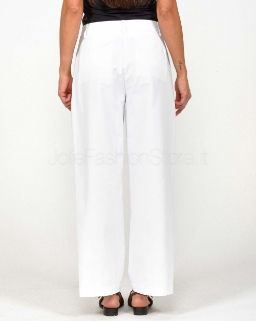 Solo Tre Pantalone Gamba Dritta Bianco  M1D0136 A 01