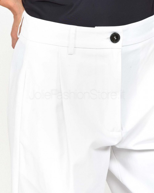 Solo Tre Pantalone Gamba Dritta Bianco  M1D0136 A 01