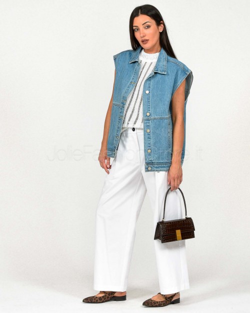 Grace & Mila Gilet Denim  PAULETTE_12984 LIGHT BLUE