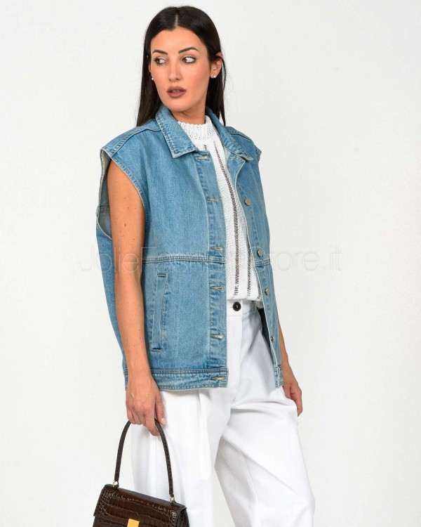 Grace & Mila Gilet Denim  PAULETTE_12984 LIGHT BLUE