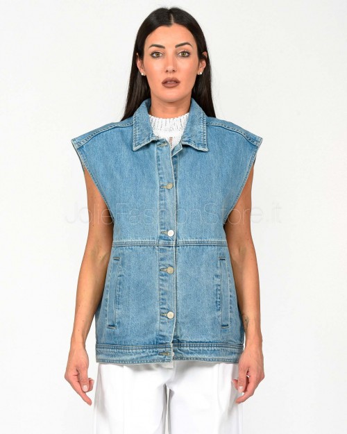 Grace & Mila Gilet Denim  PAULETTE_12984 LIGHT BLUE