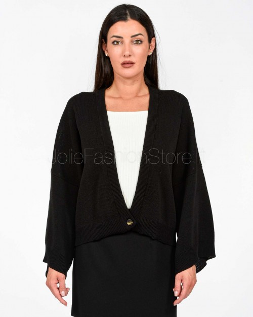 Solo Tre Cardigan Over Nero Aperture Sulla Manica  M3D0023 A 99