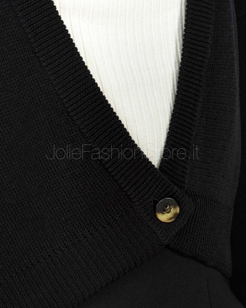 Solo Tre Cardigan Over Nero Aperture Sulla Manica  M3D0023 A 99