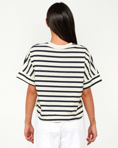 Solo Tre T-Shirt a Righe Navy/White  M1D0085 DF NAVY