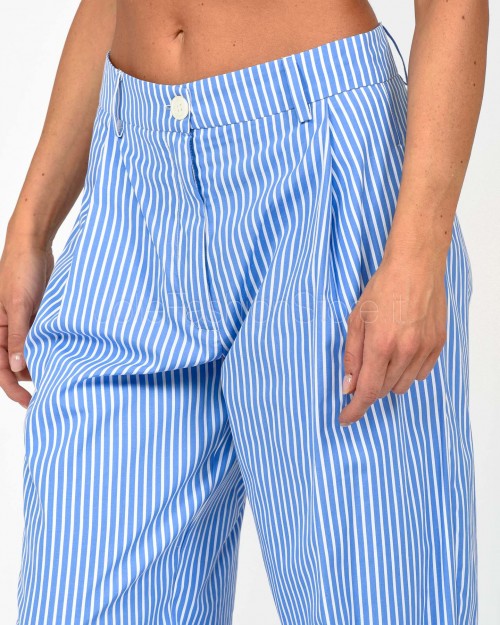 Solo Tre Pantalone a Righe Bianco/Blu  M1D0059 DF ZAFFIRO